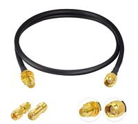 Vecys Cavo Coassiale RF da SMA Maschio a Femmina RG58 6.5FT/2M + 2 Kit di Adattatori SMA per Adattatore Wireless per il Potenziamento del Segnale dell'antenna del Router