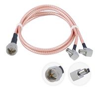Vecys Cavo da F Maschio a Doppio TS9 Maschio Ad Angolo Retto Connettore RF Coassiale Cavo F Tipo Connettore Cavo 50 Ohm Bassa Perdita F a Doppio Connettore TS9 Y Tipo RG316 11.8IN/30CM Cavo