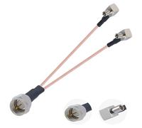 Vecys Cavo da F Maschio a Doppio TS9 Maschio Ad Angolo Retto Connettore RF Coassiale Cavo F Tipo Connettore Cavo 50 Ohm Bassa Perdita F a Doppio Connettore TS9 Y Tipo RG316 6IN/15CM Cavo