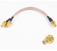 Vecys Cavo Sdoppiatore SMA SMA Femmina a Doppio Connettore Femmina Cavo Coassiale Splitter a 3 vie V-Type RG316 6"/15CM per 2G 3G 4G LTE Antenna Router Gateway Modem MiFi Mobile Hotspot