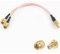 Vecys Cavo Sdoppiatore SMA SMA Femmina a Doppio Connettore maschio Cavo Coassiale Splitter a 3 vie V-Type RG316 6"/15CM per 2G 3G 4G LTE Antenna Router Gateway Modem MiFi Mobile Hotspot