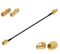 Vecys Cavo SMA Maschio a SMA Femmina Bulkhead RG174 6"/15CM Cavo Coassiale RF + 2 kit di adattatori SMA per Adattatore Wireless Potenziatore del Segnale dell'antenna del Router