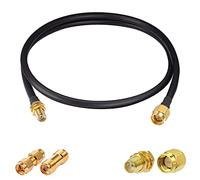 Vecys Cavo SMA Maschio a SMA Femmina Paratia Cavo Coassiale RF RG58 da 3 piedi/1 m + kit di Adattatori SMA da 2 pezzi per Adattatore Wireless per il Potenziamento del Segnale dell'antenna del Router