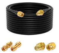 Vecys Cavo SMA SMA Maschio a SMA Femmina Cavo Coassiale RF Passante RG58 32,8 Piedi / 10 m + Kit di Adattatori SMA da 2 Pezzi per Adattatore Wireless per Potenziamento del Segnale Antenna del Router