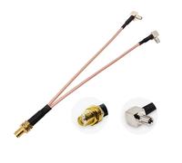 Vecys Cavo Splitter SMA-TS9 SMA Femmina a Doppio TS9 Maschio Ad Angolo Retto Cavo Adattatore Antenna 90 gradi a Spirale Tipo Y RG316 15 cm / 6 in per Router Antenna 2G 3G 4G LTE Router