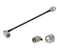 Vecys Jumper UHF Maschio PL-259 a UHF Maschio PL-259 Cavo Coassiale Digitale a Bassa Perdita ad Angolo Retto RG58 12" / 30CM per Walkie Talkie HAM & CB Radio SWR Meter Antenna Analyzer