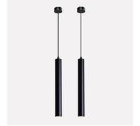 Vecys Lampada a Sospensione Cilindro Nero Tubo LED COB Moderno Faretti da Soffitto con Patch COB da 5W Lampadari Cilindro φ4*30.5CM per Interni Isola Cucina Sala da Pranzo Negozio Bancone Bar(2PCS)
