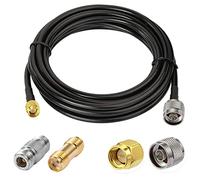 Vecys N Maschio a SMA Maschio Cavo Coassiale a Bassa Perdita RG58 16.4FT/5M + 2PCS N Kit Adattatore SMA per 3G 4G 5G LTE Antenna Ham Radio GPS WiFi