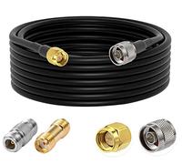 Vecys N Maschio a SMA Maschio Cavo Coassiale a Bassa Perdita RG58 32.8FT/10M + 2PCS N SMA Kit Adattatore per 3G 4G 5G LTE Antenna Ham Radio GPS WiFi