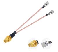 Vecys RP SMA Femmina a Doppio TS9 Maschio Ad Angolo Retto Connettore Coassiale RF Connettore TS9 Cavo Jumper 50 Ohm RP SMA a Bassa Perdita a Doppio TS9 Tipo Y RG316 6IN/15CM Cavo