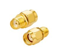 Vecys SMA Buchse zu RP-SMA Stecker Adapter RF Coaxial Coax Straight Adapter Vergoldet für Antenne Router Drahtloses (2 Stück)