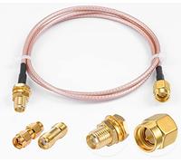 Vecys SMA Maschio a Femmina Bulkhead RG316 Cavo Coassiale RF da 20"/50CM + 2 Kit di Adattatori SMA per Adattatore Wireless per il Potenziamento del Segnale Antenna del Router