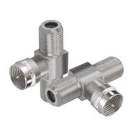 Vecys Tipo F Adattatore F Maschio a Doppia Femmina Tipo Y Adattatore Splitter Satellitare a 3 Vie con Presa a T (2 Pezzi)