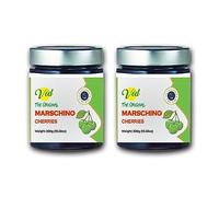 Ved Gourmet Original Green Maraschino Cherrys - Ciliegia Italiana per Cocktail Old Fashioned - Cocktail Vegano, Sciroppo Naturale per Guarnire Cocktail,