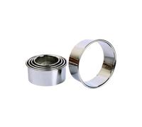 VEDA Set di 5 formine per biscotti in acciaio inox, rotonde, per biscotti e torte, dimensioni graduate (diametro 86 mm/76 mm/66 mm/56 mm/46 mm)
