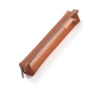 Vedere Attraverso Astuccio Trasparente Matita Sacchetti Piccoli Leggero Organizzatori di Immagazzinaggio Sacchetto di Trucco Portatile Sacchetto di Mesh Case per Esami, Marrone