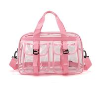 Vedere attraverso la borsa da palestra in PVC con interni spaziosi per accessori sportivi Controllo rapido di sicurezza aeroportuale Pratica tracolla trasparente Organizzatore sportivo, B, Bellezza di