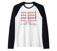 Vedere Bene in Tutte Le Cose retrò Vintage Uomini Donne Ragazzi Ragazze Maglia con Maniche Raglan