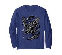 Vedere Un Cavaliere su Un Cavallo Alato Maglia a Manica