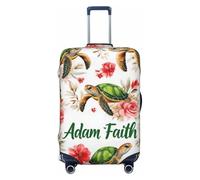 Vedi Coprivaligia con motivo a tartaruga e rose, elastico, lavabile, antigraffio, per valigie da 18 a 32 pollici M (22-24")