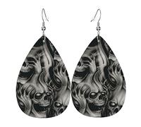 Vedi, Senti, Non Dire Niente Di Male. Scheletri, Teschi. Donna Orecchini Ecopelle Orecchino Goccia Pendenti