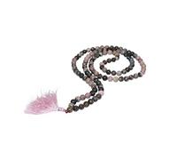 Vediknectar® Collana da donna in cristallo Mala Mala Feng Shui Ameythst pietre Reiki Mala collana di cristallo perline rotonde preghiera Mala tibetano buddista Mala decorazione spirituale portafortuna