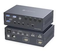 VEDINDUST 4K120Hz KVM Switch 4 PC 2 Monitor Docking Station USB C HDMI Thunderbolt Dock Station Displaylink Supporta Le Modalità Di Replica e Scalabilità Per Mac e Windows