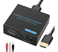 VEDINDUST Adattatore splitter ottico HDMI 4K, convertitore stereo da 3,5 mm + Toslink ottico SPDIF Out Support 5.1 HDCP 3D 1080P Dolby Digital DTS PCM