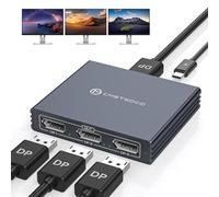 VEDINDUST Splitter DisplayPort 1 in 3 out Convertitore Video da DP a DP 4K@60Hz Supporta le Modalità MST e SST Visualizzazione estesa MST solo per Windows