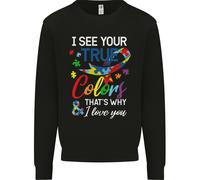 Vedo I Tuoi Veri Colori Autismo Autistico Uomo Felpa Maglione