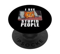 Vedo la gente scema Parodia x chi è circondato da idioti EN PopSockets PopGrip Adesivo