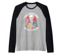 Vedo scadenze e mi spaventano Halloween Maglia con Maniche Raglan