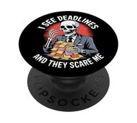 Vedo scadenze e mi spaventano Halloween PopSockets PopGrip Adesivo