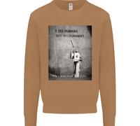 Vedo Umani Ma Nessuna Umanità Banksy Arte Uomo Felpa Maglione