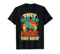 Vedono Roller Skate Me Rolling Retro Skater Hatin Girls Maglietta