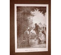Veduta di un'osteria araba a Il cairo nel 1866 Egitto
