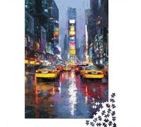 Veduta Notturna Strada Città Puzzle 1000 Pezzi Carta Puzzle per Adulti Paesaggio Moderno Relax Casa Decorazione Concentrazione Regalo 70x50cm/1000pcs