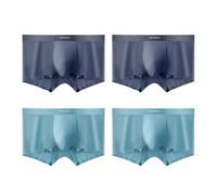 VEEAMON Boxer da Uomo in Seta di Ghiaccio Senza Cuciture Biancheria Intima Fredda setosa Confortevole Confezione da 4 con Confezione Regalo, Rime Grigio/Verde Cristallo (Confezione da 4), XX-Large