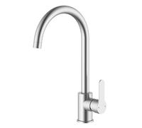 VeeBath Henry, rubinetto miscelatore da cucina, moderno, con bocca girevole, monoforo, miscelatore per lavello da cucina, finitura cromata, rubinetto da cucina moderno con beccuccio da 20 cm