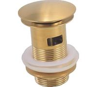 VeeBath Ideal - Piletta per lavabo con intaglio a cupola, scarico moderno per lavabo con funzione click clack, ottone spazzolato