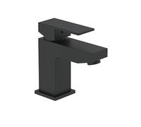 VeeBath Mist - Miscelatore monocomando per lavabo con scarico, finitura nera opaca, comando a leva singola, ingresso BSP G1/2", rubinetti da bagno quadrati da incasso, rubinetto miscelatore per lavabo