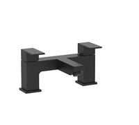 VeeBath Mist - Miscelatore quadrato per vasca da bagno, finitura nera opaca, controllo a doppia leva, in ottone massiccio, ingresso BSP G3/4", rubinetti quadrati da bagno, rubinetto miscelatore per