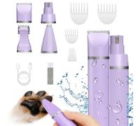 Veeconn Kit per la toelettatura del cane, strumento elettrico ricaricabile per gatti - Smerigliatrice per zampe per unghie per animali domestici silenziosa senza fili - Rasoio multifunzione a basso