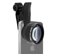 Veedzoens Obiettivo macro da 105 mm per smartphone iPhone e Android, compatibile con SmallRig NEEWER Phone Cage, con clip universale per obiettivo da 17 mm e borsa portatile nera