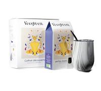 Veegreen Set Yerba Mate in Acciaio Inossidabile | Tazza Per Bere Yerba Mate Argentino | Include una Bombilla e un coperchio richiudibile | Set Autentico (Legna) (Maté/Cup Marbre)