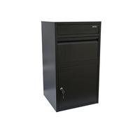 VEEHAUS Cassetta delle lettere per pacchi, antracite, grande, in acciaio inox, per esterni, grande XXL e cassetta postale, con scomparto per pacchi (M-Tikelia, senza supporto)