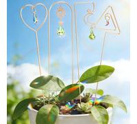 VEEKAY Acchiappasole Cristallo per piante,4 Pezzi di Cristallo a Prisma,Pendenti Prismi Cristallo,Pendenti Suncatcher Decorazione,per piante in vaso,Decorazioni Casa Giardino Finestra Outdoor