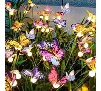 VEEKAY Firefly - Luci solari 4 pezzi, 24 LED, impermeabili, decorazione cortile