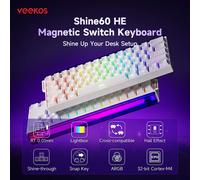 Veekos Shine60 HE Tastiera con interruttore magnetico 60% Trigger rapido Keboard RT 0,01 mm Snap Key ARGB Tastiera personalizzata per giocatori Esports