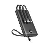 VEEKTOMX Power Bank 10000mAh Powerbank con Cavi Integrati Caricatore Portatile USB C Batteria Esterna con 5 Uscite e 2 Ingressi Compatibile con iPhone Samsung Huawei Xiaomi iPad Switch (Nero)
